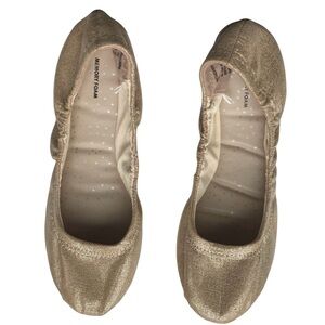 Gold sparkly ballet flats